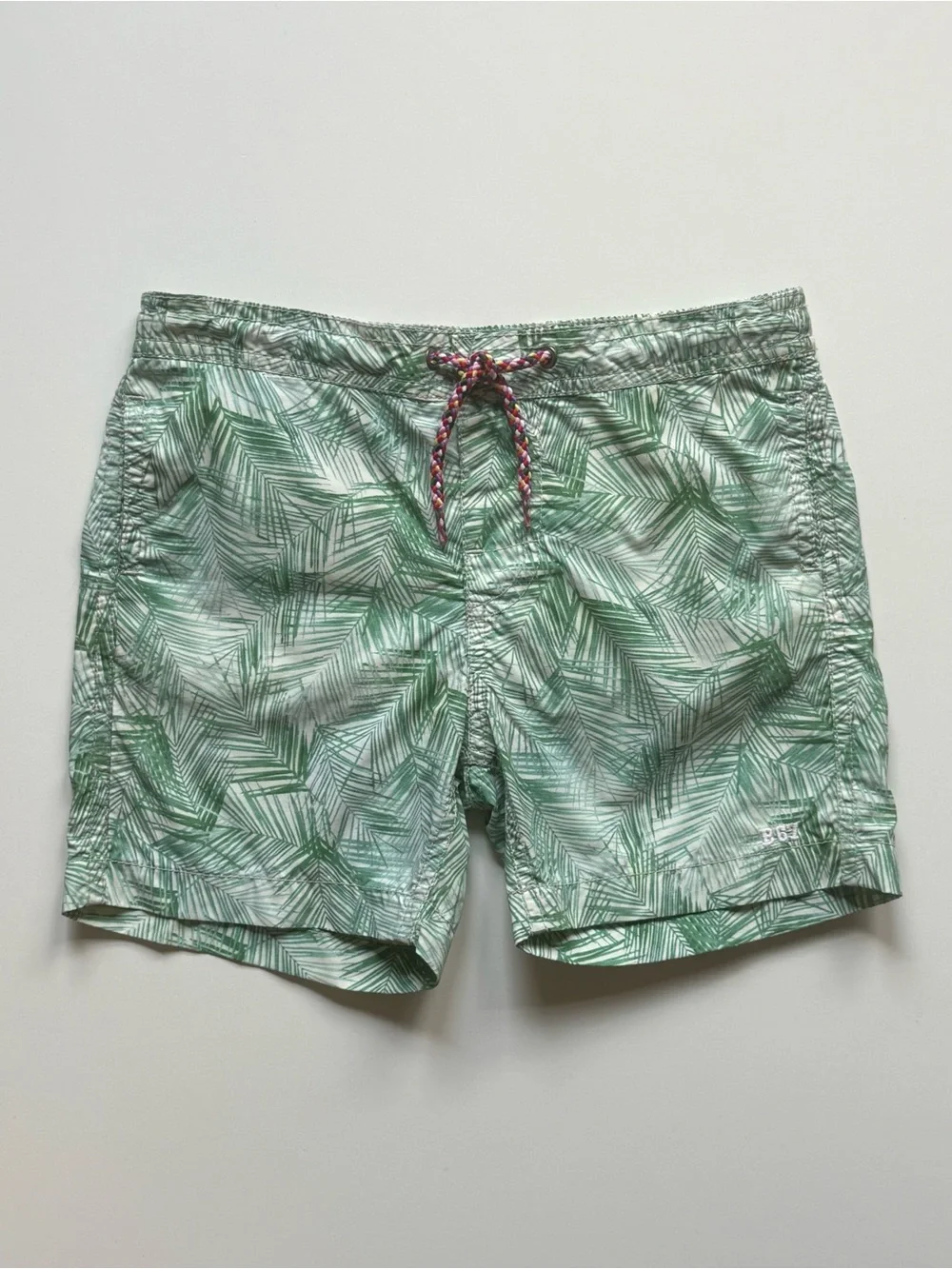 Bonpoint Boys Tropical Palm Print Swim Shorts - Size 6